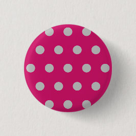 Polka Dot Button (Hot Pink & Gray)