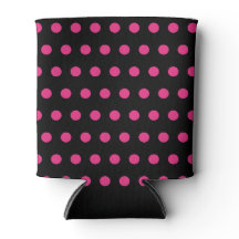 Polka Dot Can Cooler (Schwarz & Neon Pink)