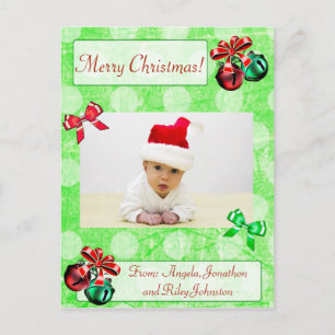 Polka Dot Carte postale de la famille de Noël