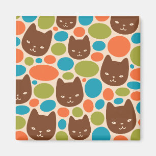 Polka Dot Cats Muster Magnet