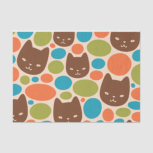 Polka Dot Cats Muster Seidenpapier