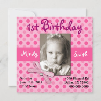 Polka Dot Child Birthday Invite (Mädchen) Einladung