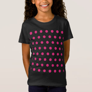 Polka Dot Child's T - Shirt (Black & Neon Pink)