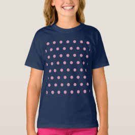 Polka Dot Child's T - Shirt (Mitternacht Blau & Ro