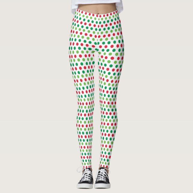 Polka Dot Christmas Leggings (Vorderseite)