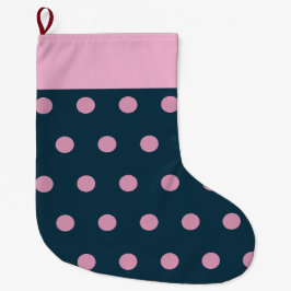 Polka Dot Christmas Strumpf (Mitternacht Blau & Pi Großer Weihnachtsstrumpf