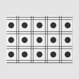 Polka Dot Circle Black and White Karo Muster Seidenpapier