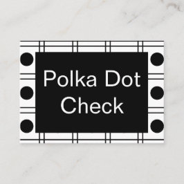 Polka Dot Circle Black and White Karo Muster Visitenkarte