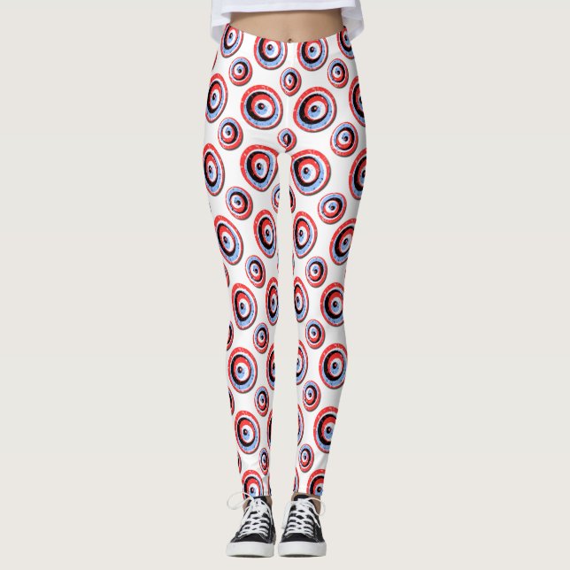 Polka Dot Circles Pattern Leggings (Vorderseite)