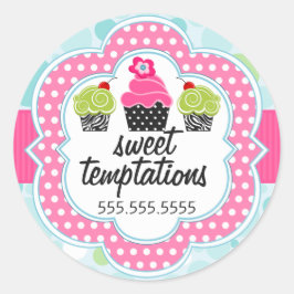 Polka Dot Crazy Cupcake Bäckerei Box Siegel Runder Aufkleber