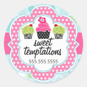 Polka Dot Crazy Cupcake Bäckerei Box Siegel Runder Aufkleber