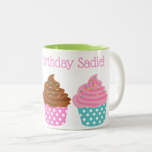 Polka Dot Cupcakes Personalisierte Mug Zweifarbige Tasse