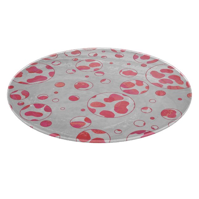 Polka Dot Dalmatiner Rosa und Weiß Schneidebrett (Ecke)