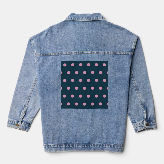 Polka Dot Denim Jacket (Midnight Blue & Soft Pink) Jeansjacke (Rückseite)