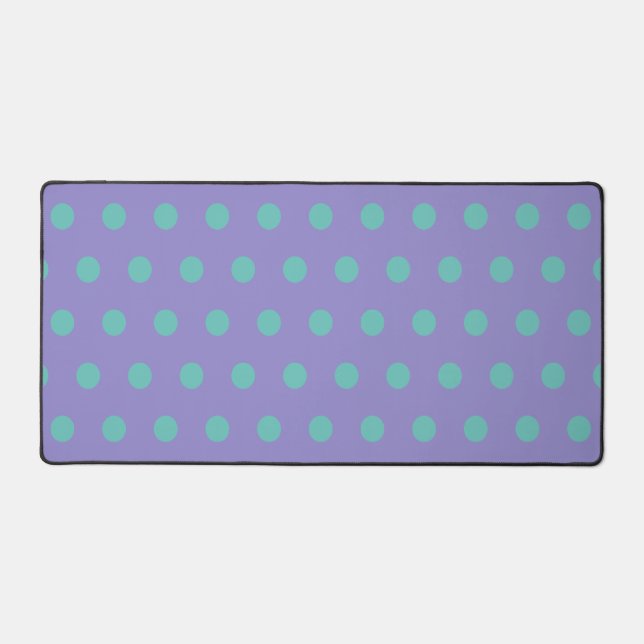 Polka Dot Desk Mat (Lavender & Aqua) Schreibtischunterlage (Vorderseite)