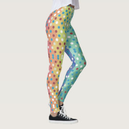 Polka dot Diamond pattern multicolor Leggings