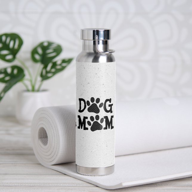 Polka Dot DOG MAMA Pawprints Trinkflasche (Yoga)