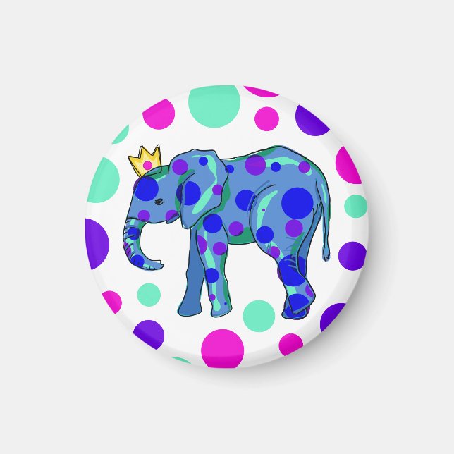 Polka Dot Elephant Magnet (Vorne)