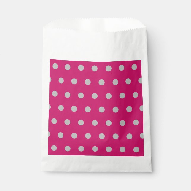 Polka Dot favorit Taschen (Hot Pink & Gray) Geschenktütchen (Vorderseite)
