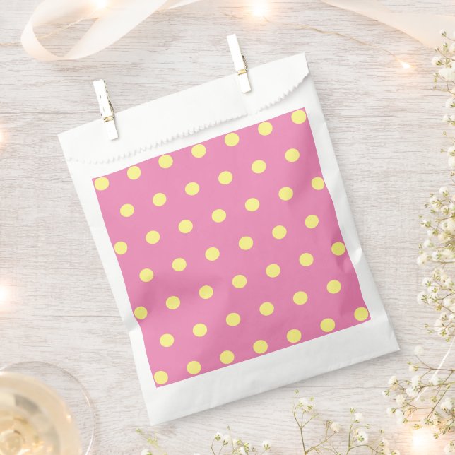 Polka Dot favorit Taschen (rosa und weich gelb) Geschenktütchen (Ausgeschnitten)