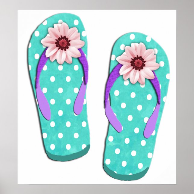 Polka Dot Flip Flops Poster (Vorne)