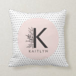Polka dot floral monogramm polster<br><div class="desc">Polka dot floral monogramm polion. Mit Platz für Ihren ersten und Namen ist dies ein ideales Geschenk für ein modernes Mädchenzimmer</div>