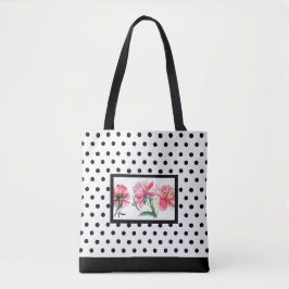 Polka dot floral Tasche