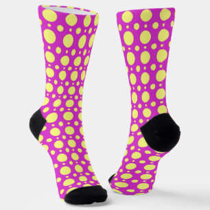 Polka Dot Fun Crazy Socken in Rosa und Gelb