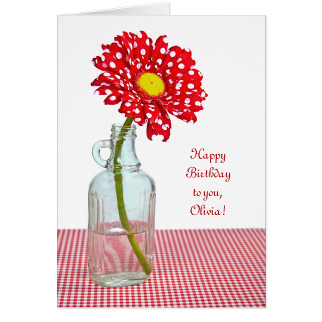 Polka dot Geburtstag mit Namen (Vorne)