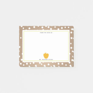 Polka Dot + Gelber Apfellehrer Post-it Klebezettel