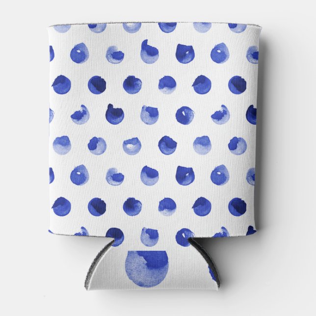 Polka dot: geometrisch blauer Kobalt Dosenkühler (Vorderseite)