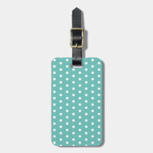 Polka Dot Gepäckmarke (Aqua & White) Gepäckanhänger
