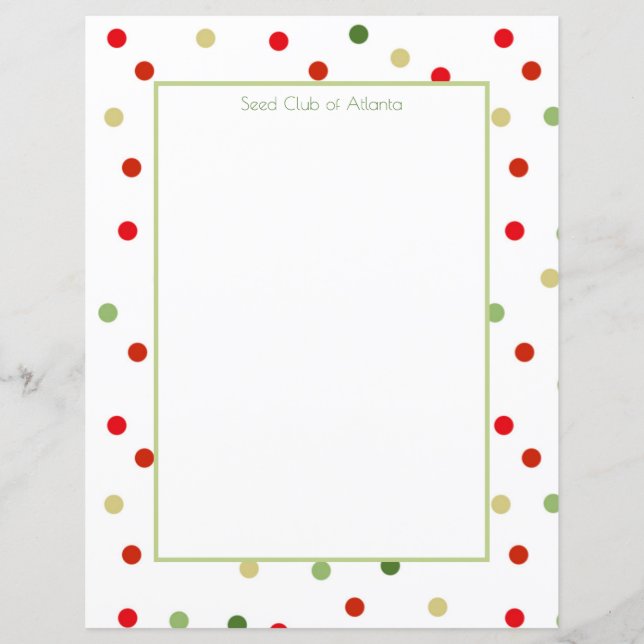 Polka Dot Gerahmt Stationery (Vorderseite)