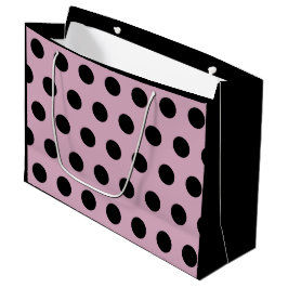 Polka Dot Geschenktasche - Groß (rosa & schwarz) Große Geschenktüte