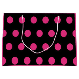 Polka Dot Geschenktasche - Groß (Schwarz & Neon Pi Große Geschenktüte