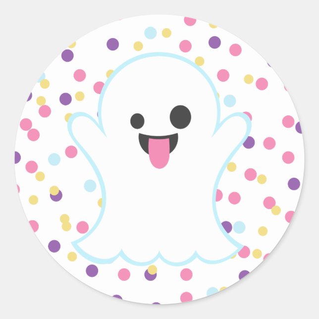 Polka Dot Ghost Emoji Stickers (Vorderseite)