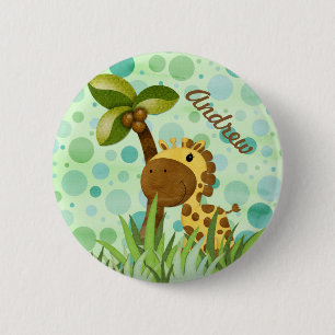 Polka Dot Giraffe Button