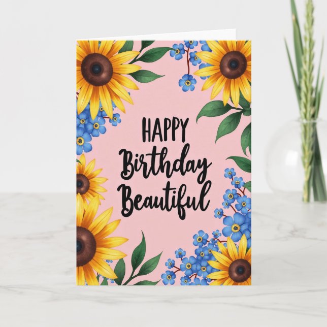 Polka Dot Golden Bloom Karte (Vorderseite)