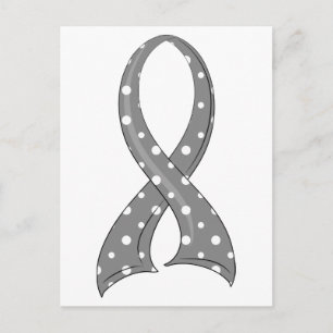 Polka Dot Gray Ribbon Parkinson's Disease Postkarte