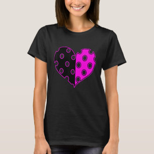 Polka Dot Heart in Schwarz und Rosa T-Shirt