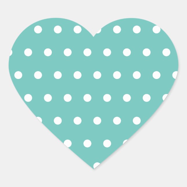 Polka Dot Heart Shaped Stickers (Aqua & White) (Vorderseite)
