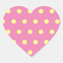 Polka Dot Heart Stickers (rosa & weich gelb)