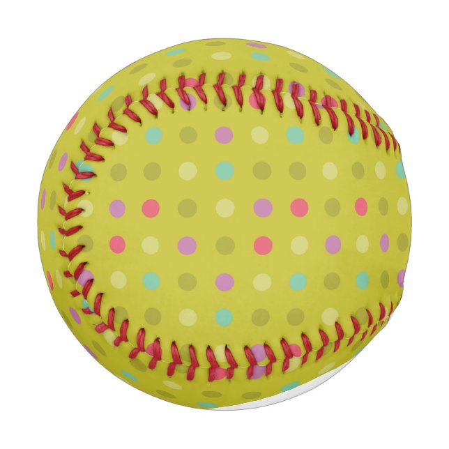 Polka-dot-Hintergrundmuster Baseball (Rückseite Rechts)