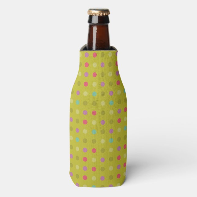 Polka-dot-Hintergrundmuster Flaschenkühler (Flaschenvorderseite)