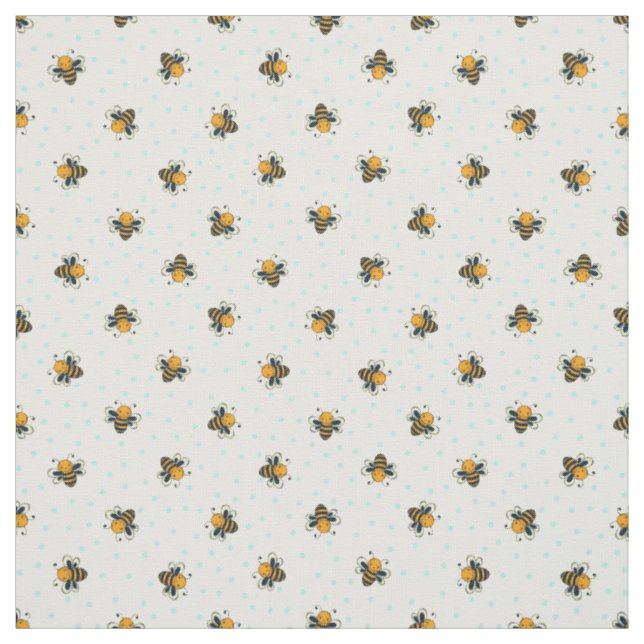 Polka Dot Honey Bienen Antike Weiß Stoff (Muster)
