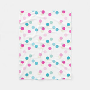 POLKA DOT hübsches Muster rosa Aqua blue Kinderzim Fleecedecke