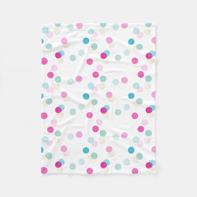 POLKA DOT hübsches Muster rosa Aqua Girl Kinderzim Fleecedecke (Vorderseite)