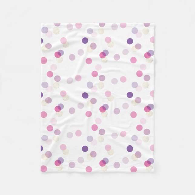 POLKA DOT hübsches Muster rosa lila Mädchen Kinder Fleecedecke (Vorderseite)