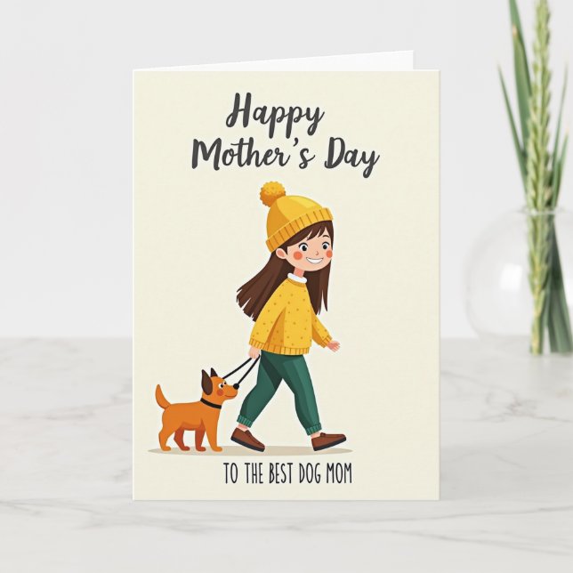 Polka Dot Hundemutter Karte (Vorderseite)