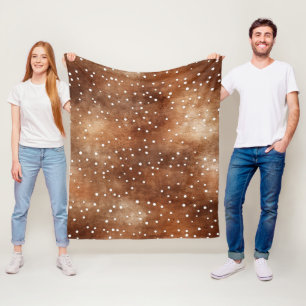 Polka-Dot in Coffee Brown und White (2) Fleecedecke